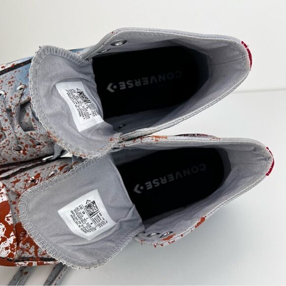 Converse Hightop Shoes Limited Edition Leather Unisex  Paint Splatter - Picture 8 of 10